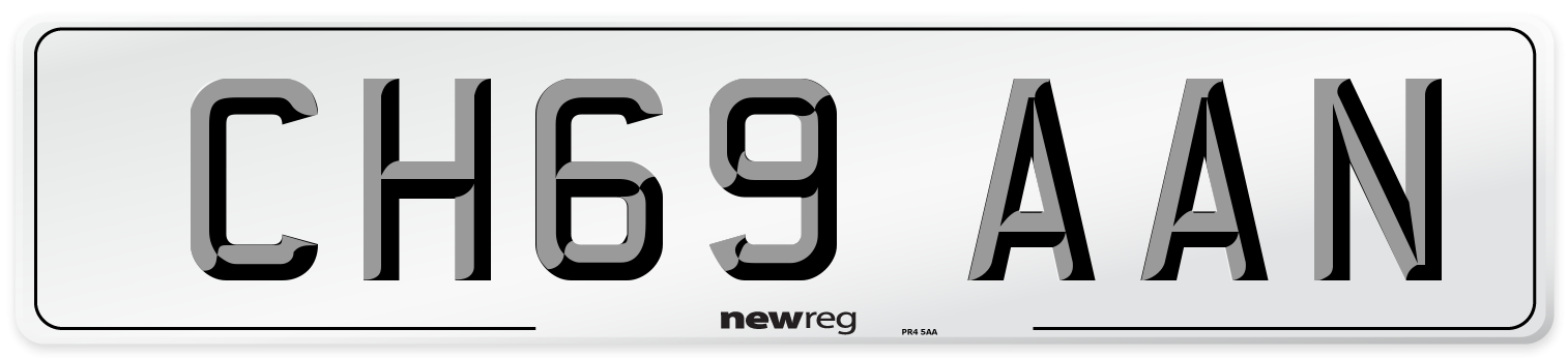 CH69 AAN Number Plate from New Reg